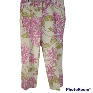 Tommy Hilfiger Floral Cropped Pants Size 4 Stretch